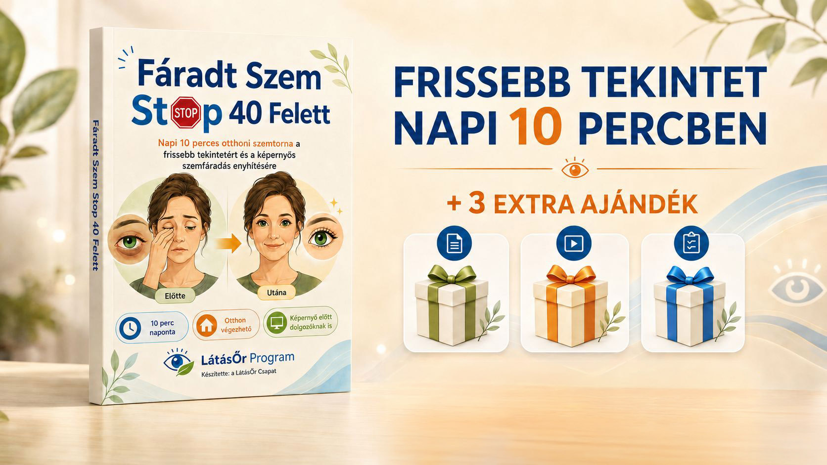 Fáradt Szem Stop 40 Felett e-könyv és 3 extra ajándék bónusz