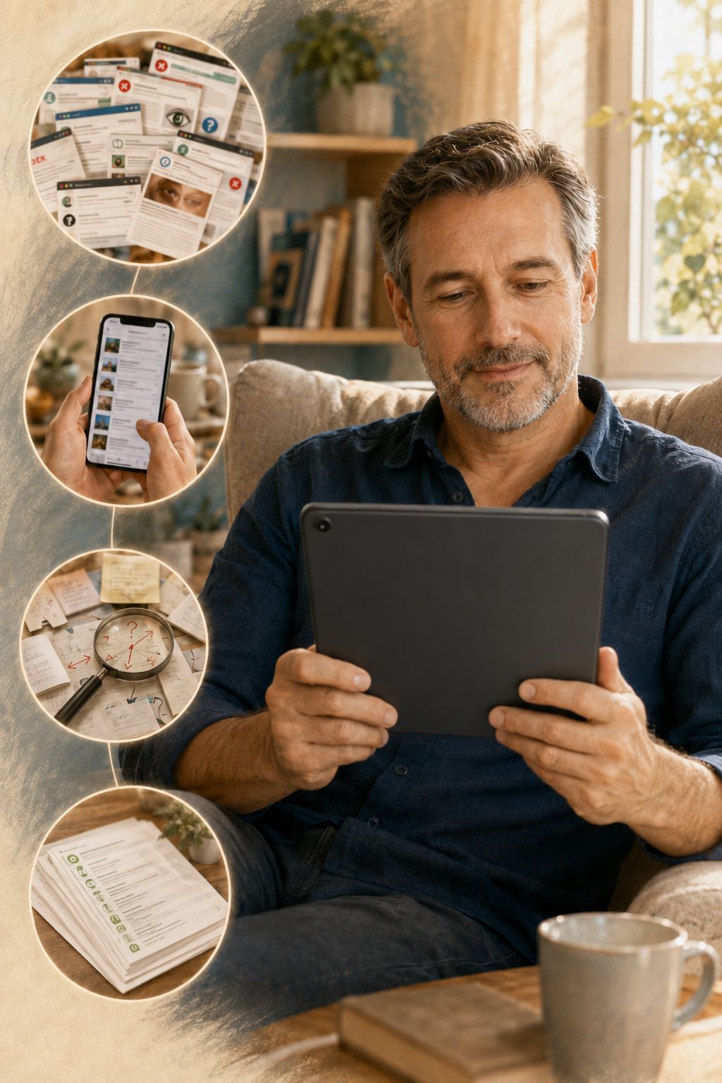 Digitális e-könyv olvasása kényelmesen tableten